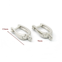 925 Sterling Silver Curved Huggie Earring Findings with Loop