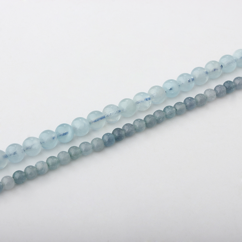 Round Aquamarine Beads Strand