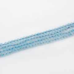 Round Blue Topaz Beads Strand