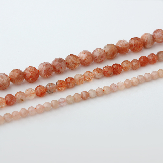 Round Sunstone Beads Strand