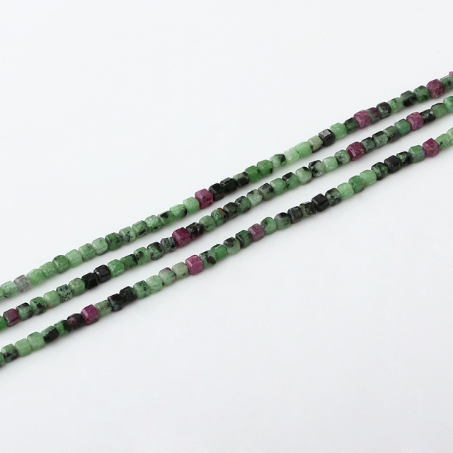 Ruby in Zoisite Square Beads Strand
