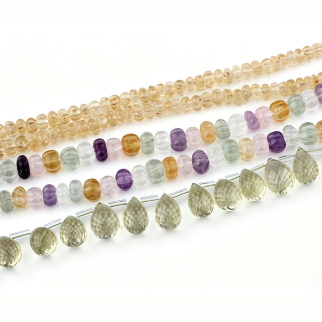 Carved Crystal Irregular Beads Strand