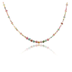 Multi-Color Tourmaline Beaded Necklace
