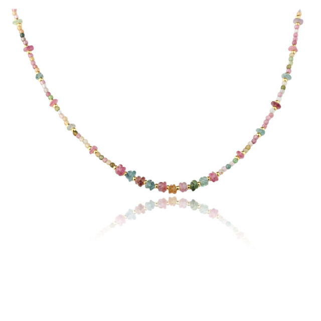 Multi-Color Tourmaline Beaded Necklace