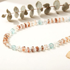Natural Super Seven & Blue Topaz Beaded Necklace