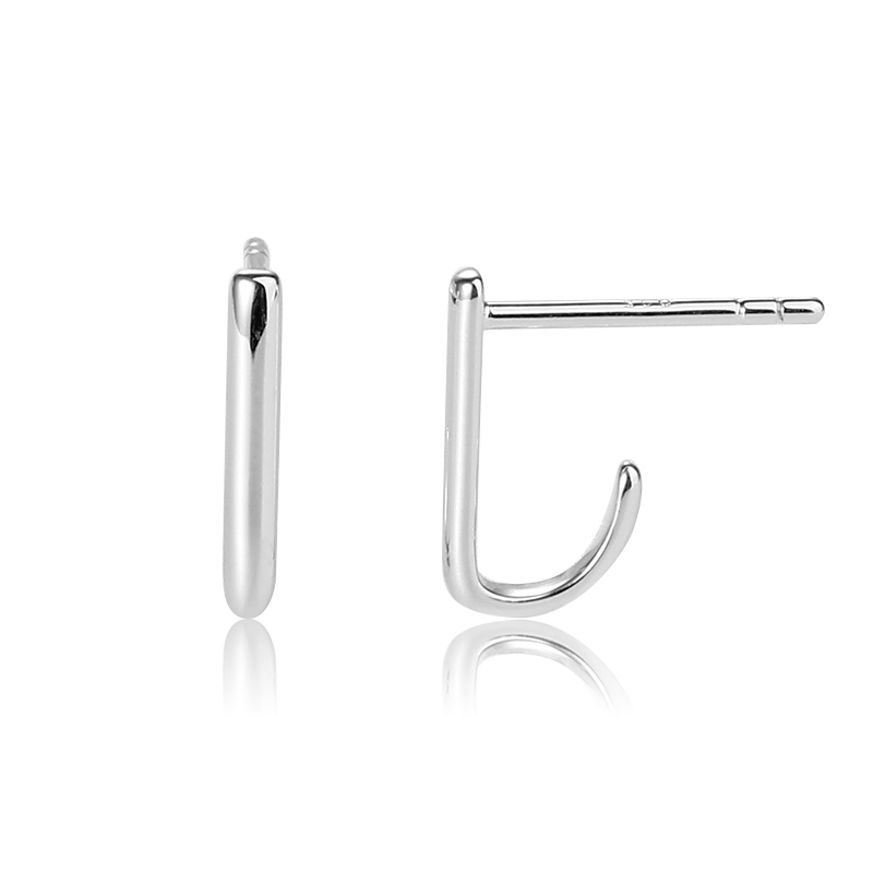Sterling Silver Simple Polished Earlobe Stud 2022 New Trend