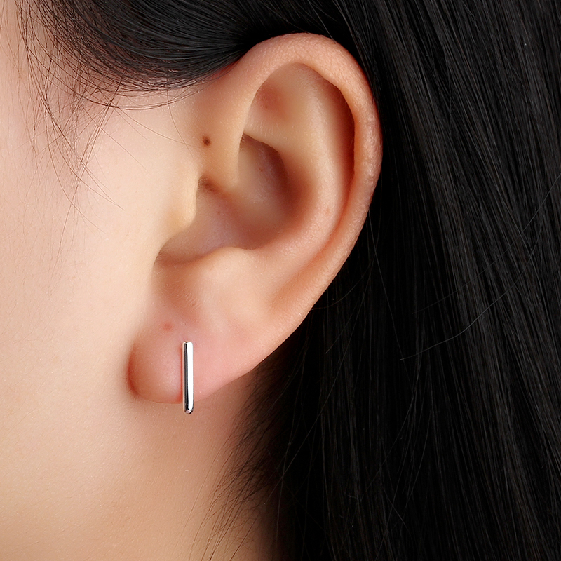 Sterling Silver Simple Polished Earlobe Stud 2022 New Trend