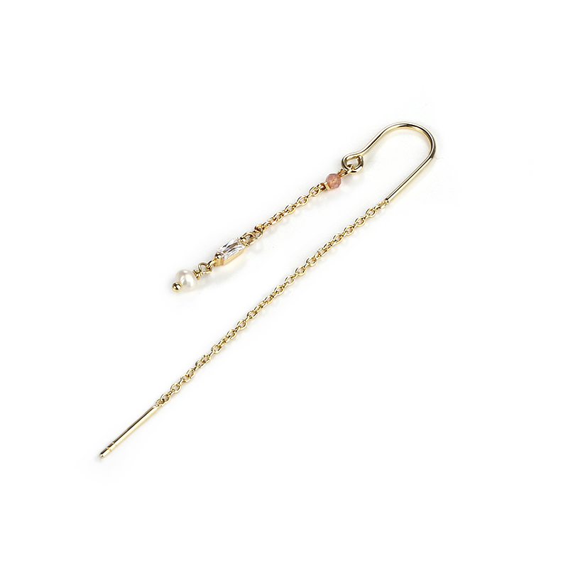 925 Sterling Silver Square CZ Pearl Earrings Wire