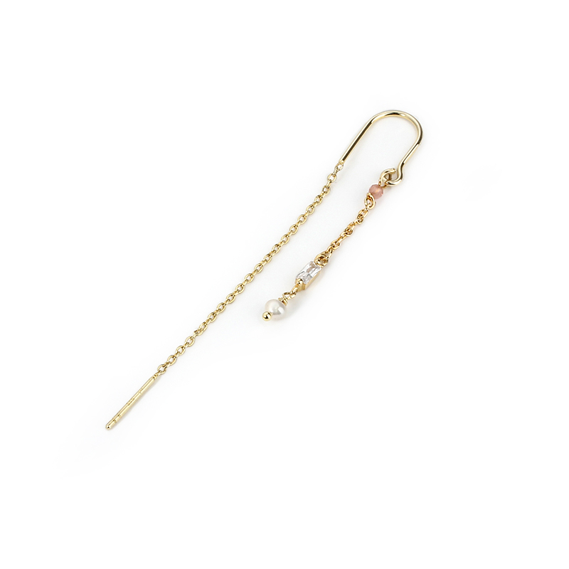 925 Sterling Silver Square CZ Pearl Earrings Wire
