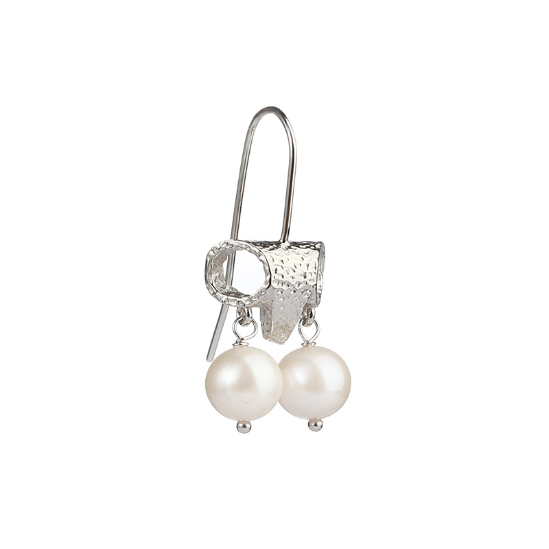 925 Sterling Silver Round Fresh Water Pearl Earring Hook