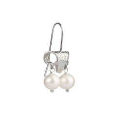 925 Sterling Silver Round Fresh Water Pearl Earring Hook