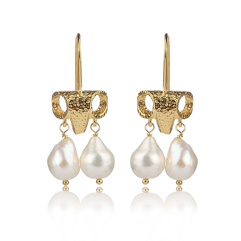 925 Sterling Silver Baroque Pearl Earring Hook