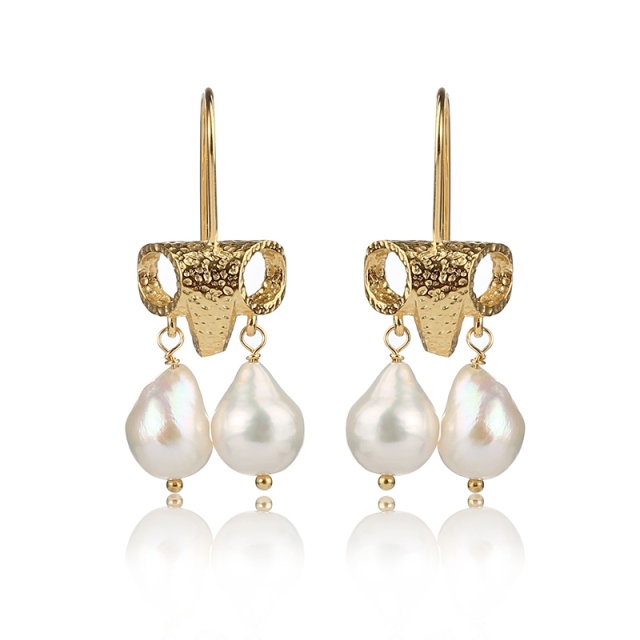 925 Sterling Silver Baroque Pearl Earring Hook