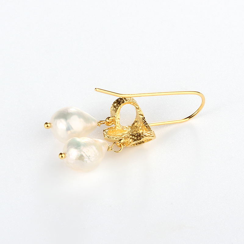 925 Sterling Silver Baroque Pearl Earring Hook