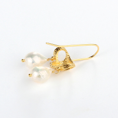925 Sterling Silver Baroque Pearl Earring Hook