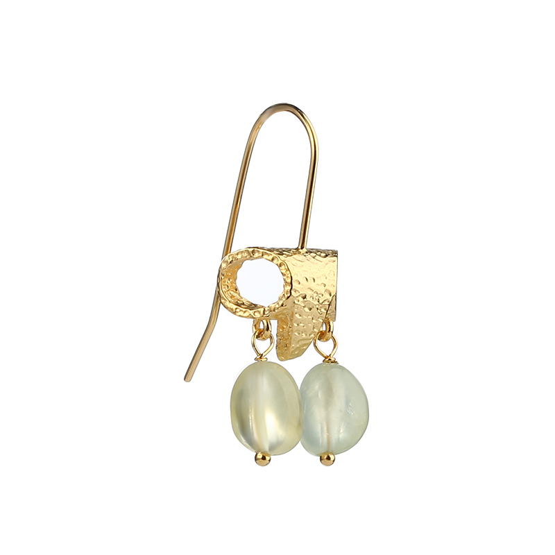 925 Sterling Silver Prehnite Earring Hook