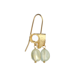 925 Sterling Silver Prehnite Earring Hook