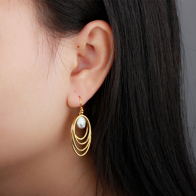925 Sterling Silver Baroque Pearl Earring Hook