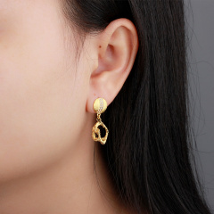 925 Sterling Silver Hammered Charm Earring Studs