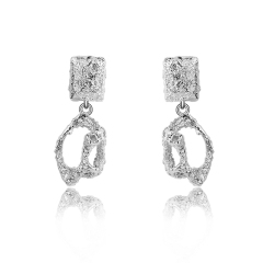 925 Sterling Silver Hammered Earring Studs