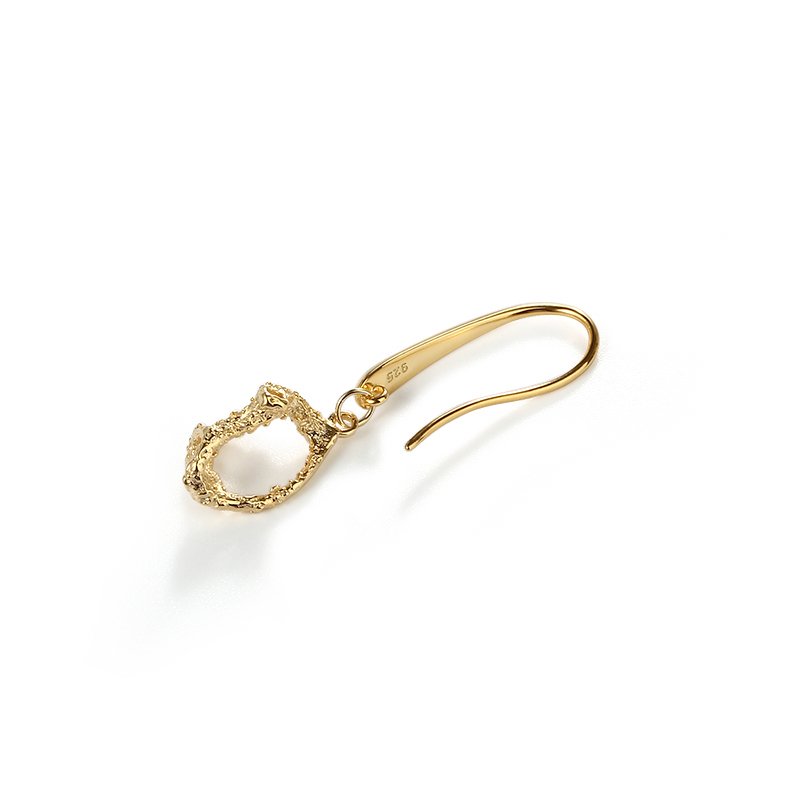 925 Sterling Silver Raised Hammered Earring Hook