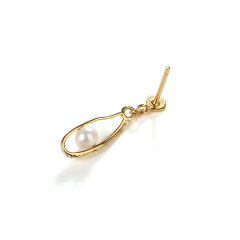 925 Sterling Silver Baroque Pearl Earring Studs