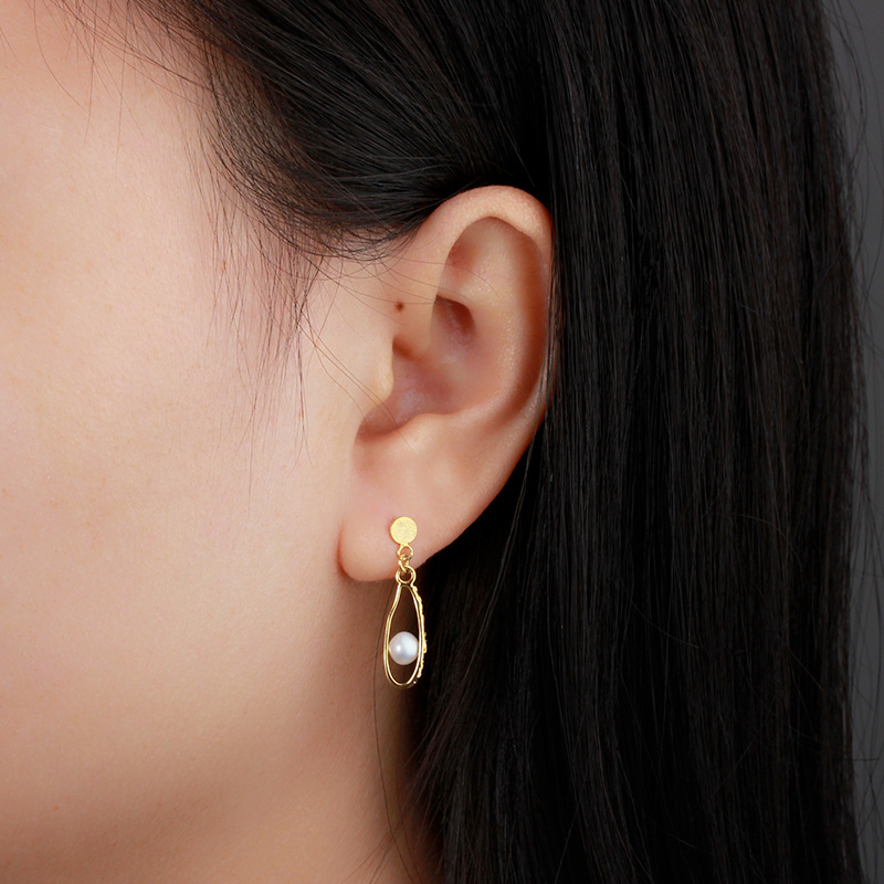 925 Sterling Silver Baroque Pearl Earring Studs