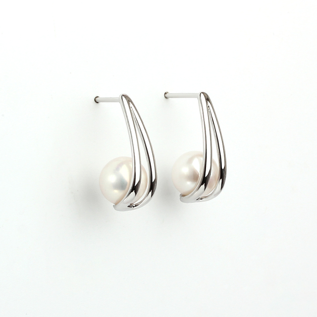 925 Sterling Silver Pearl Earring Studs