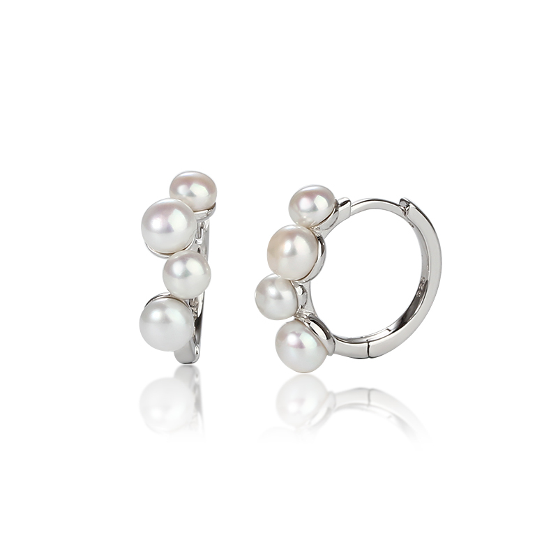 925 Sterling Silver Pearl Huggie Earring 2022 New Trend