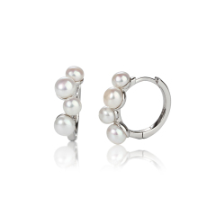 925 Sterling Silver Pearl Huggie Earring 2022 New Trend