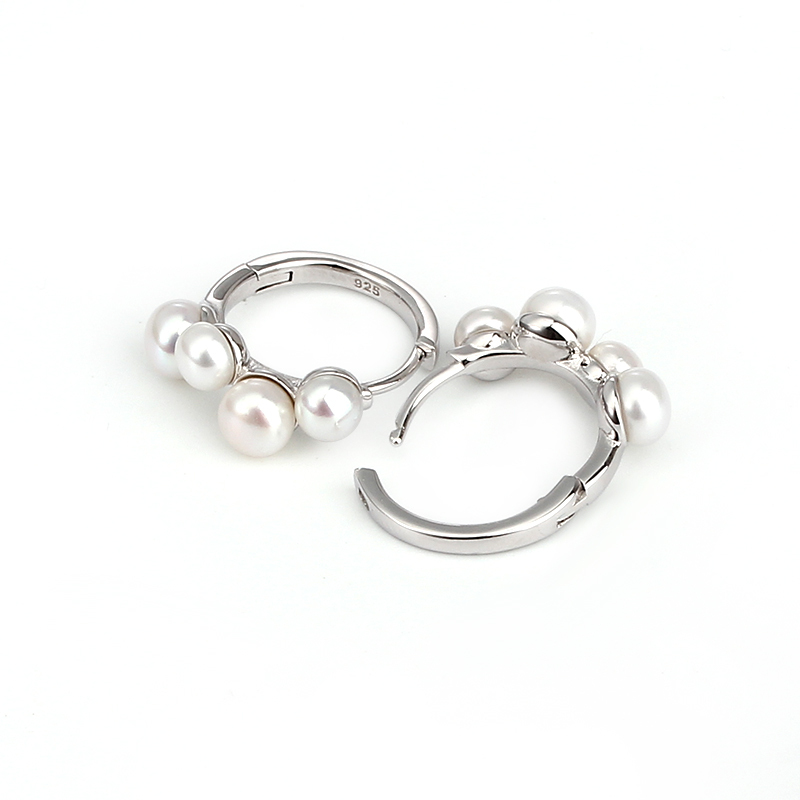 925 Sterling Silver Pearl Huggie Earring 2022 New Trend
