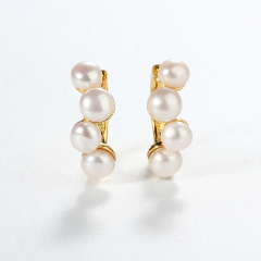 925 Sterling Silver Pearl Huggie Earring 2022 New Trend