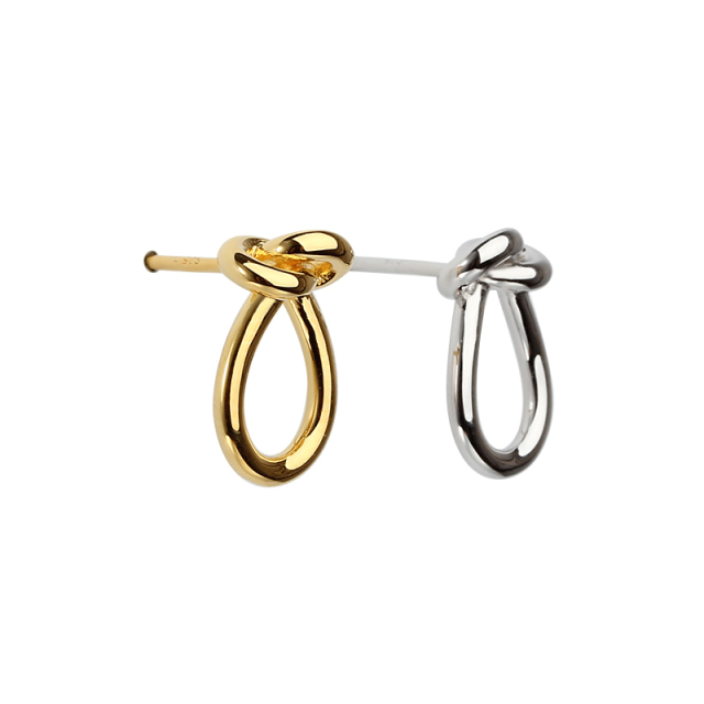 Sterling Silver 925 Knot Shape Earring