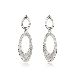 Sterling Silver 925 Raised Hammered Earring