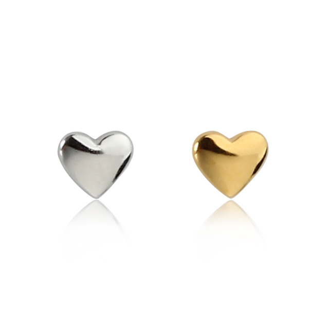 Sterling Silver 925 Simple Heart Ear Stud