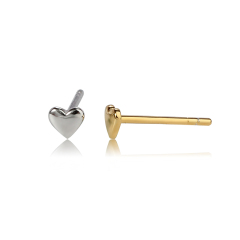 Sterling Silver 925 Simple Heart Ear Stud