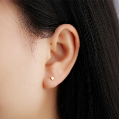Sterling Silver 925 Simple Heart Ear Stud