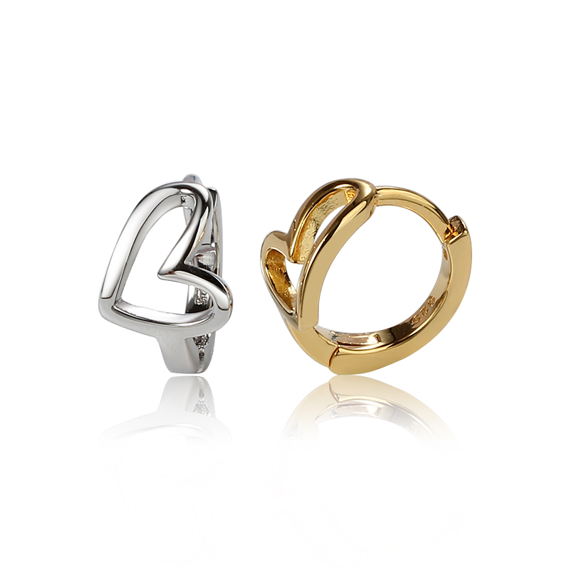 Sterling Silver 925 Heart Shape Huggies Earring