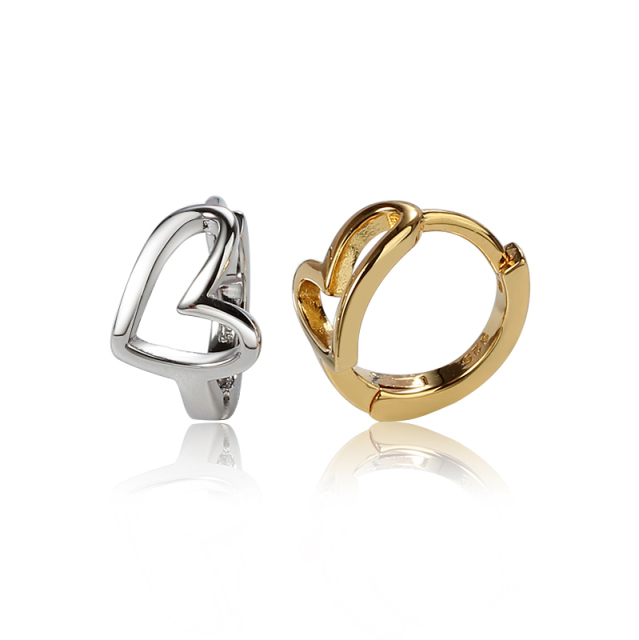 Sterling Silver 925 Heart Shape Huggies Earring