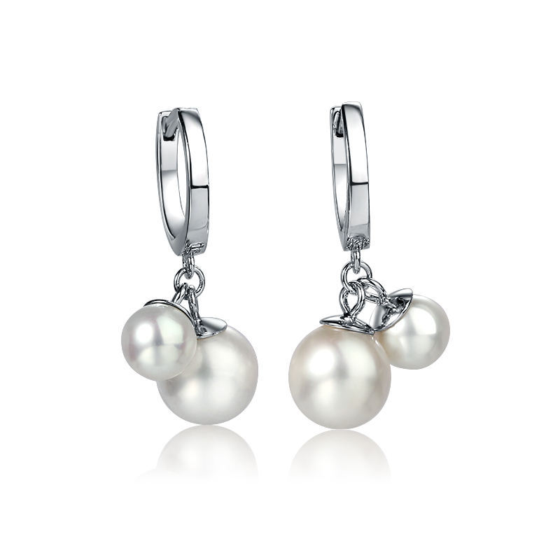 925 Sterling Silver Fresh Water Pearl  Huggie Earring