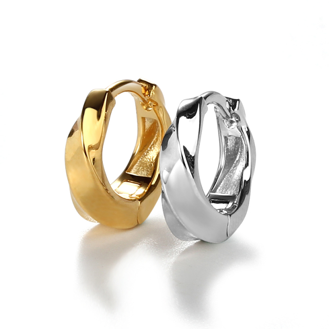 Sterling Silver 925 Twisted Huggie Earring 2022 New Trend