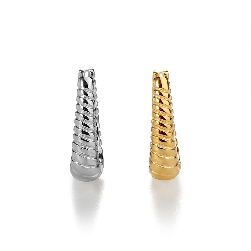 Sterling Silver 925 Lines Huggie Earring 2022 New Trend