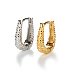 Sterling Silver 925 Lines Huggie Earring 2022 New Trend