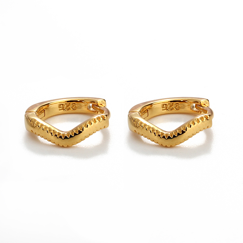925 Sterling Silver Simple Huggie Earring