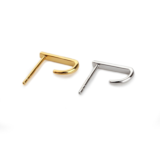 Sterling Silver Diamond Cut Surface Earlobe Stud