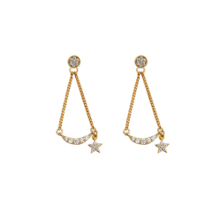 925 Sterling Silver CZ Star Earring Studs