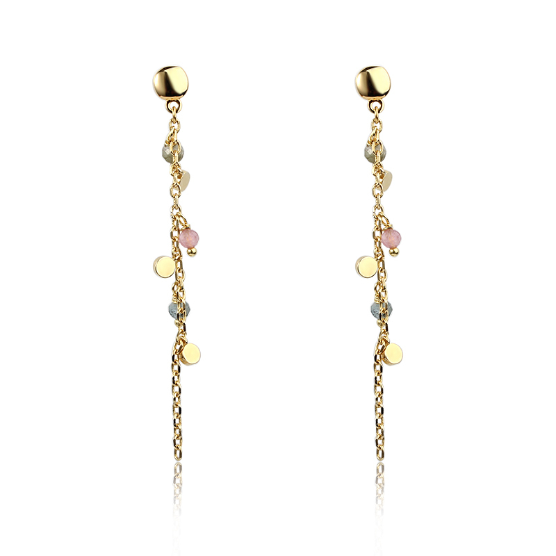 925 Sterling Silver Coin Faceted Tourmaline Earring Studs