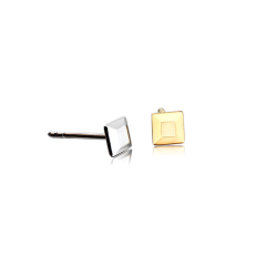 925 Sterling Silver Square Polished Earring Studs
