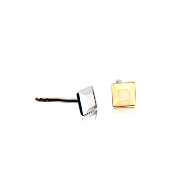 925 Sterling Silver Square Polished Earring Studs