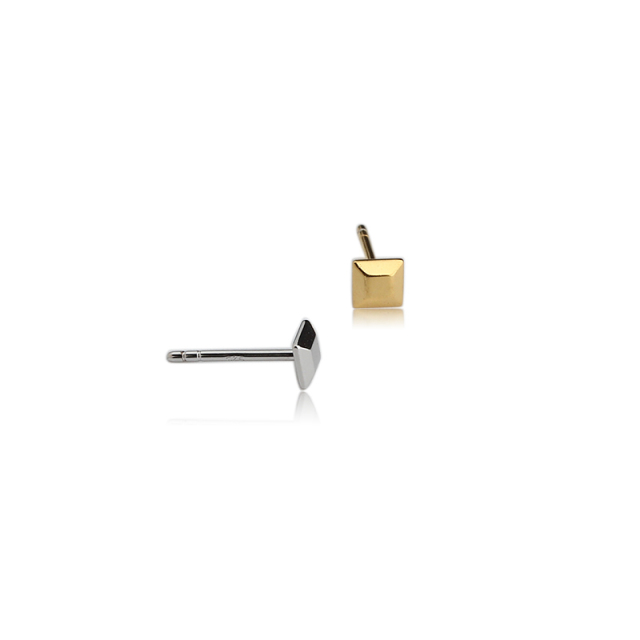925 Sterling Silver Square Polished Earring Studs